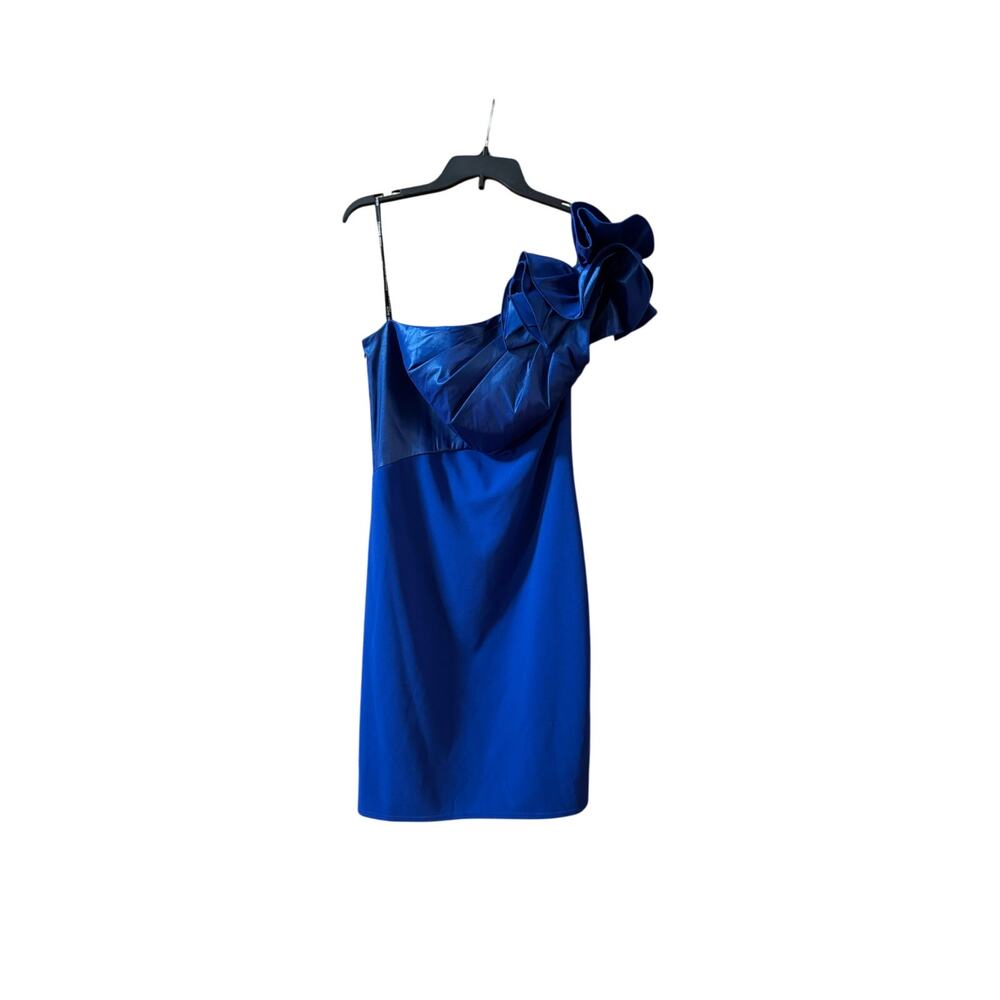 Tadashi Shoji ARIA Mystic Blue One-Shoulder Gown - Large (Nee) $418.00 retail - Picture 4 of 6